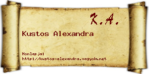Kustos Alexandra névjegykártya